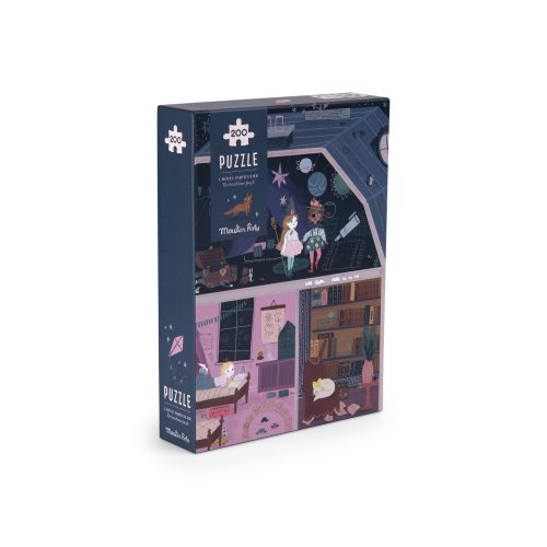 Moulin Roty - Párizsiak - Társasház puzzle - kirakó (200 db-os)