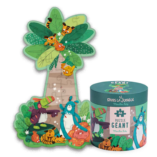 Moulin Roty - Dzsungel - Óriás puzzle - Pálmafa kirakó (36 darabos)