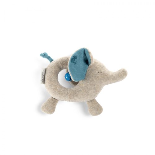 Moulin Roty – Majomkenyérfa alatt – Textil csörgő csengettyűvel  - elefánt