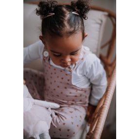   Állítható méretű rózsaszín szívecskés kantáros nadrág