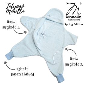   Babakék Tavaszi PopCorn Totyogó Monello Babamelegítő Kiscsillag nyitott lábvéggel