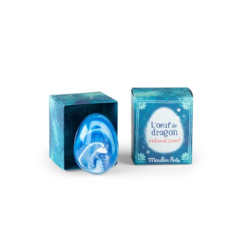 Moulin Roty - Apró csodák - Pattogós sárkány tojás labda díszdobozban - kék